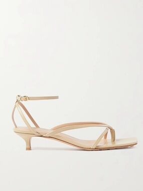 Bottega Veneta Beige Strappy Low Heel Sandals